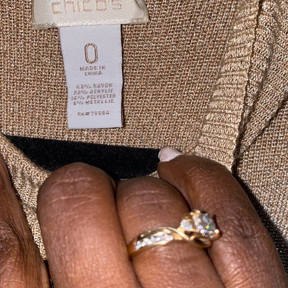 Chico’s Mock Tank Dazzling Gold - Picture 3 of 3